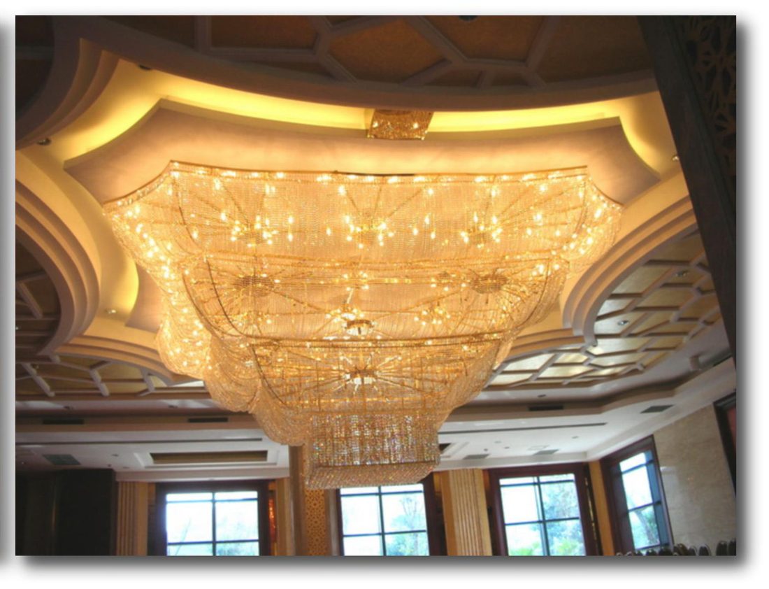 Large custom crystal chandelier, Chengdu Bo Rui Garden Hotel