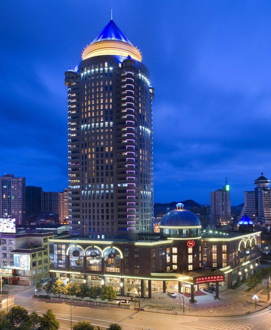 Sheraton Guiyang Hotel illuminated facade